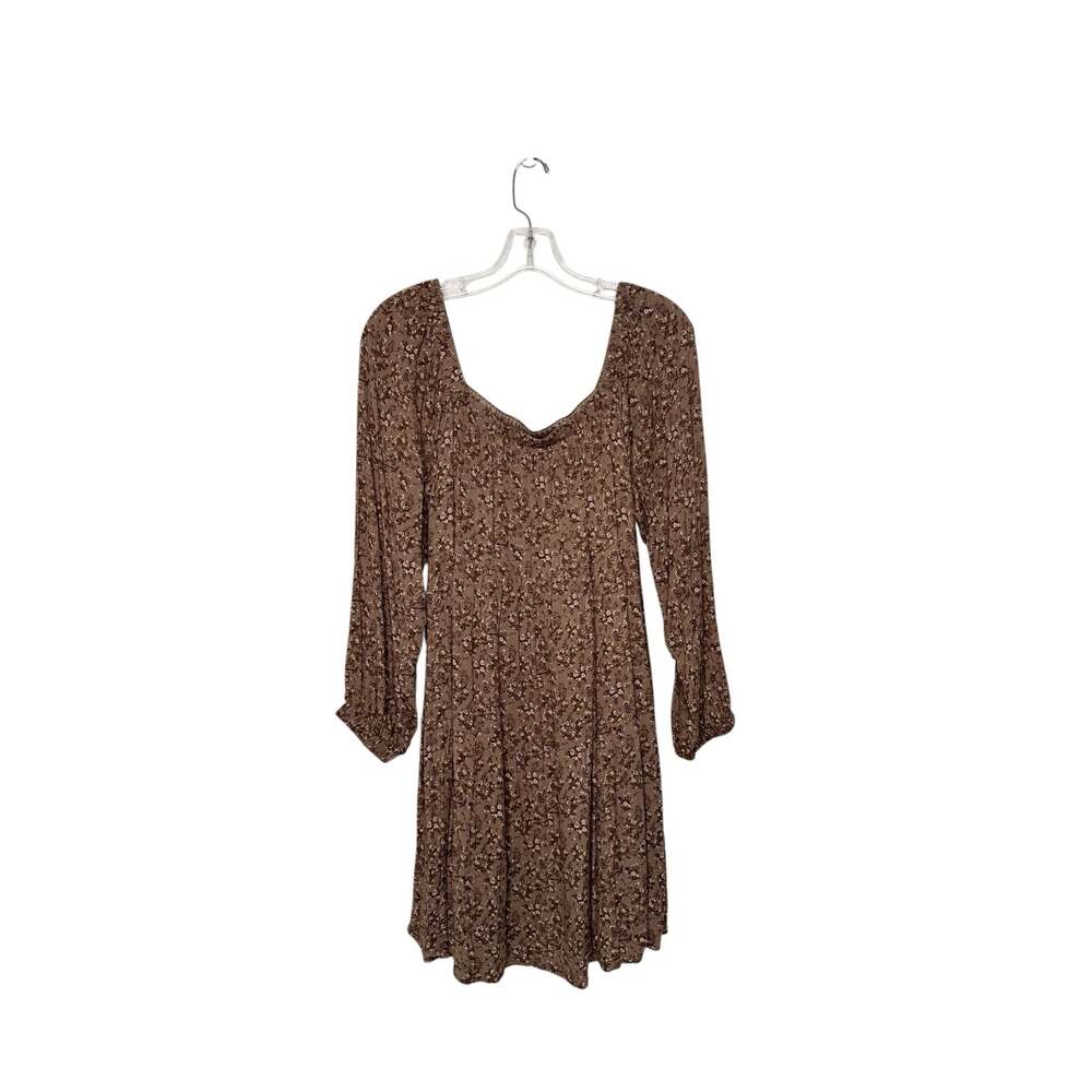 Gilli Women's Floral Long Sleeve Sweetheart Neck Dress Size L